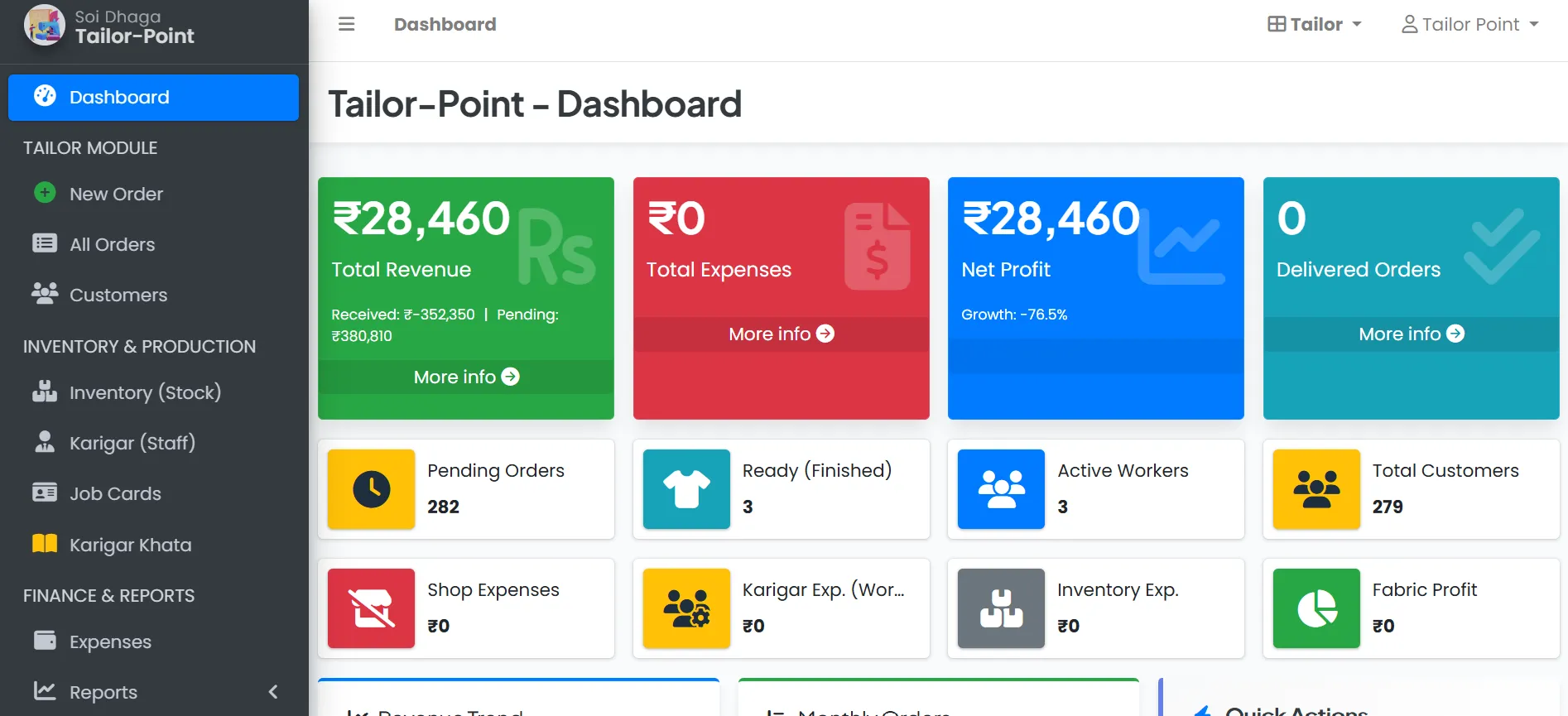 Soi Dhaga dashboard Screen